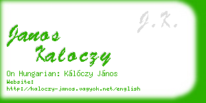 janos kaloczy business card